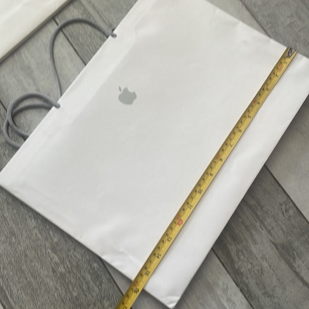Authentic Apple Official Small Paper Bag White Gray